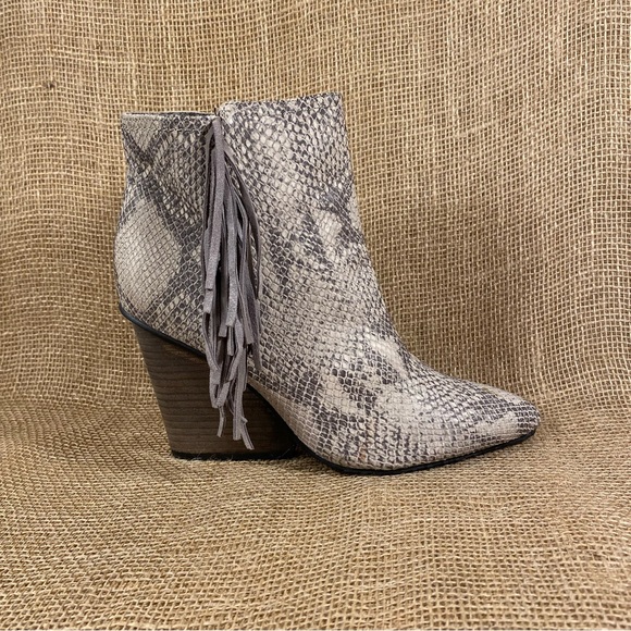 Boots Snake Boots Booties Isola Leather
Wedge Heels Fringes Zip Women Size 9.5 - Picture 4 of 11